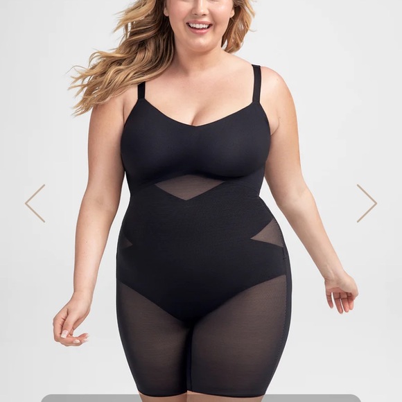 NEW Honeylove SuperPower Mid Thigh Short Bodysuit, Black Runway Size XL - Picture 7 of 15